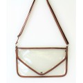 9167 -BROWN LINING TRANSPARENT CLUTCH BAG